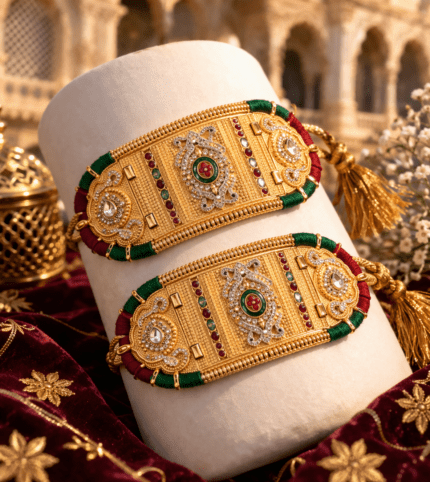 Rajasthani Style Wedding Bajuband Jewelry Set For Women