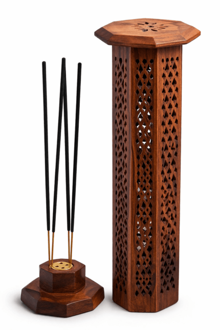 Wooden Handmade Tower Incense Holder