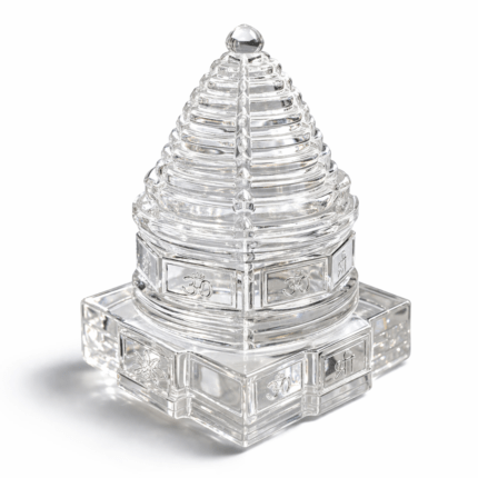 Premium Transparent Crystal Shri Yantra with Golden Finish – Ideal for Home, Office & Gifting on Auspicious Occasions