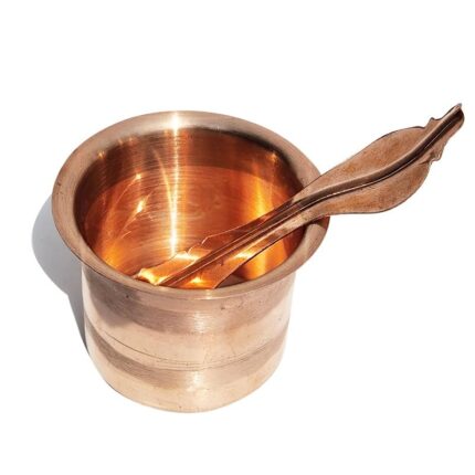 Panch Patra for Pooja | Traditional Brass Panchpatra with Spoon (Pali)