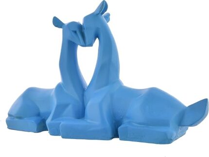 Lovely Sitting Deer Pain Antique Finish Statue Sculpture for Home Decor Showpiece Figurine