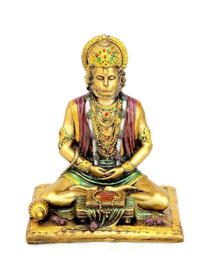 Handcrafted Antique Finish Lord Hanuman Figurine - Decorative Showpiece Sculpture for Home, Office, and Spiritual Spaces