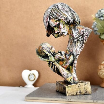 Handpainted Decorative Family Figurine - Antique Human Face Idols & Showpiece for Home Decor and Gifting