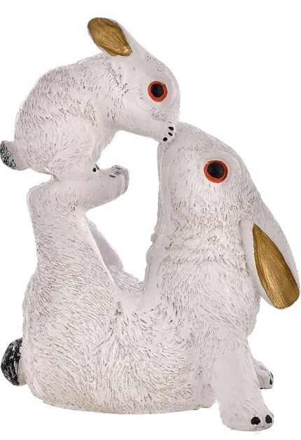 Rabbit with Small Child Statue for Home Decor Living Room Showpiece Figurine