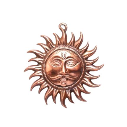 Metal Copper Sun Face God Wall Hanging for Home Vastu || Shri Surya Narayan Idol Decorative Items for Home, Living Room || Feng Shui Vastu Remedies for Positivity, Good Luck