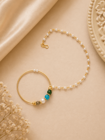 RAJWADI RAJPUTI NATH WITH MULTI-COLOR PEARLS
