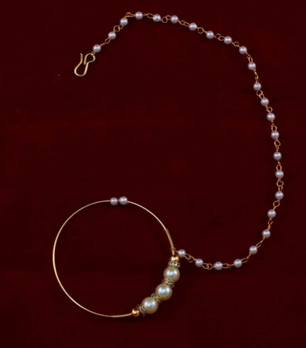 RAJPUTI NATH WITH WHITE PEARLS AND CHAIN