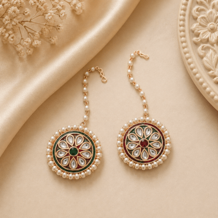 MAROON AND GREEN MEENA SILVER BORLA COMBO PACK