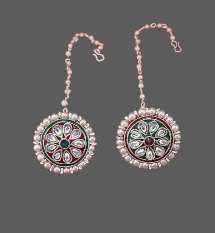 MAROON AND GREEN MEENA SILVER BORLA COMBO PACK