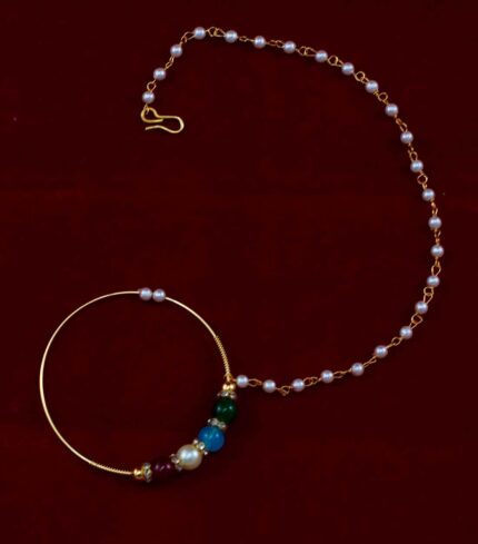 RAJWADI RAJPUTI NATH WITH MULTI-COLOR PEARLS